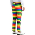 thumbnail image 3 of INSPIRE CHIC Rainbow Striped Dress Pants for Men's Contrast Color Regular Fit Trousers, 3 of 6
