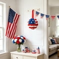 thumbnail image 4 of Dxssxc Patriotic Wreath for Front Door, Handcrafted American Flag Decoration, Memorial Day, July 4th, Veterans Day Decor, Indoor Outdoor Use, 7.5Inch Spherical Wreath for Home, Window, or Wall, 4 of 6