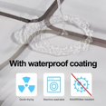 thumbnail image 3 of Cortina de ducha a prueba de moho, cortina de ducha de tela de poliéster impermeable antibacteriana lavable a máquina, cortinas de baño semitransparentes con 12 ganchos, blanco 180X200cm, 3 of 5