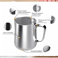 thumbnail image 3 of Leche Café Latte Nave Taza Jarra Para Espumar Cocina 600ml Xtellar Plateado, 3 of 3