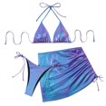 thumbnail image 4 of Womens Swimsuits Solid Color Glitter Fabric Backless Separates Bikini Purple Womens Bathing Suits L, 4 of 9
