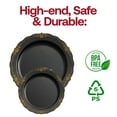 thumbnail image 7 of Smarty 10" Black Gold Vintage Round Disposable Plastic Dinner Plates 120ct, 7 of 7