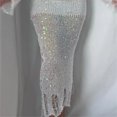thumbnail image 4 of Camiseta Tops cortos de ganchillo con lentejuelas y falda midi, conjunto de falda ajustada a media pierna para mujer Ygjytge Blanco T M para Mujer, 4 of 9
