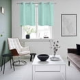 thumbnail image 5 of 2 Panels Kitchen Tier Curtains 39 Inch Length, Linen Mint Green Grommets Window Treatment Curtain, Modern Minimalist Pure Solid Color Thermal Curtains Drapes for Living Room/Bathroom, 5 of 9