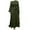 Army Green, variant on Elegant Dubai Swing Dress for Women Loose Fit Long Sleeve Round Neck Zipper Front Solid Color Abaya