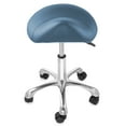 thumbnail image 3 of Saloniture Professional Ergonomic Saddle Stool, Blue - Adjustable Hydraulic Seat, Rolling Spa Salon, Massage, and Medical Office Chair with Swivel Wheels, 3 of 7