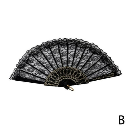 

Lace Portable Handheld Fan Spanish Style Wedding Travel Party Folding Fan D4M3