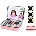 thumbnail image 3 of de lámpara funciones-quatre en un-Espejo de maquillaje-caja de almacenamiento cosmético-Soporte de Clip éfono Selfie LED Rosado shamjiam espejo de maquillaje anillo de luz, 3 of 9