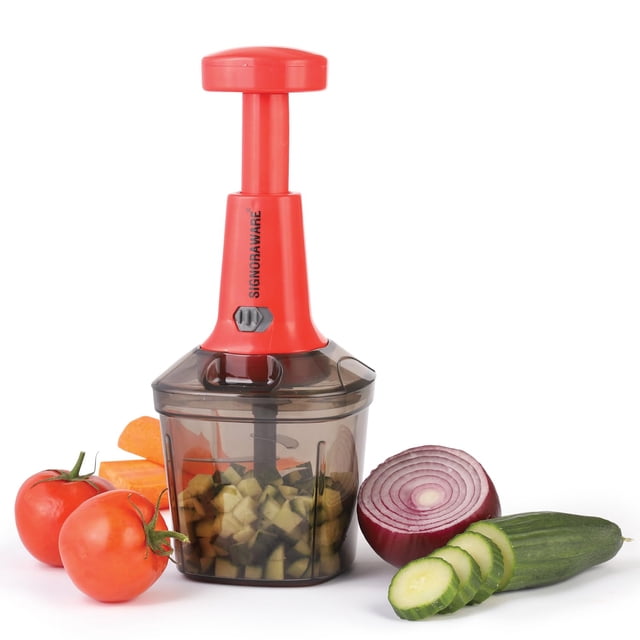 Picadora manual de alimentos - Procesador de alimentos manual - Picadora manual de verduras con diferentes tamaños de picado - Picadora de alimentos manual con cuchillas de acero inoxidable