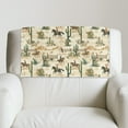 thumbnail image 4 of COEQINE Non-Slip Recliner Headrest Protector Faux Leather Sofa Headrest Covers Waterproof Head Rest Covers with Adhesive Backed Hook and Loop Straps, 17x27 Inch, Western Cowboy Cactus, Set of 2, 4 of 7