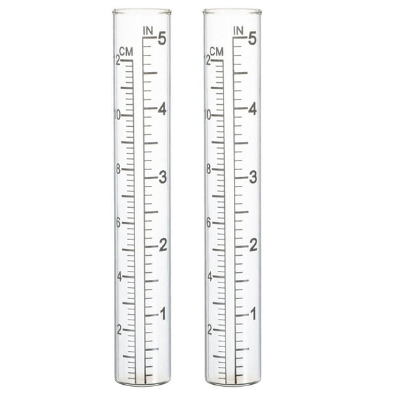 Minkissy 2-Pack Rain Gauge Replacement Glass Tubes for Garden Patio Weather Monitoring and Accurate Rainfall Measurement