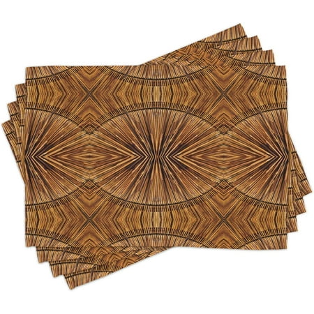 

St. Patrick s Day Place Mats Set of 4 Greetings with Wooden Blocks and Paper Shamrocks on Rustic Planks Image Washable Fabric Placemats for Dining Table Standard Size Beige Umber