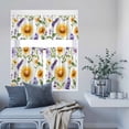 thumbnail image 2 of Kitchen Window Curtains Valance Tier Set, Spring Sunflower Purple Lavender Rod Pocket Tier Curtains Valance 3 Piece Set, Green Watercolor Leaves Seamless Window Treatment for Bedroom Living Room, 2 of 9