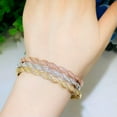 thumbnail image 3 of 585 Rose Gold CZ Bridal Party Jewelry Cross Open Cuff Bracelet Bangle Ring Set, 3 of 9