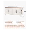 thumbnail image 5 of Cat Litter Box Enclosure for Multi Cats, 47.2" Hidden Cabinet with 4 Doors, Indoor Cat Washroom Furniture, Fits Most Litterboxes, Brown & White, 5 of 9