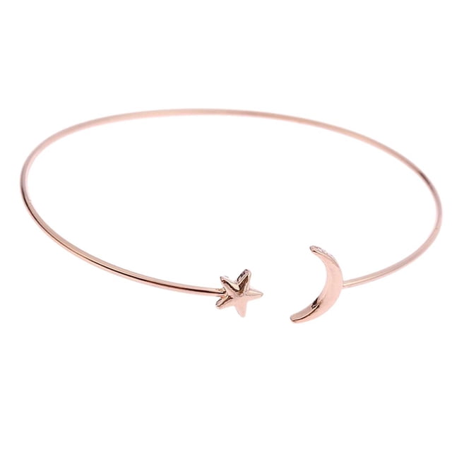 Brazalete abierto de Metal Hugo Simple Moon Star para mujer