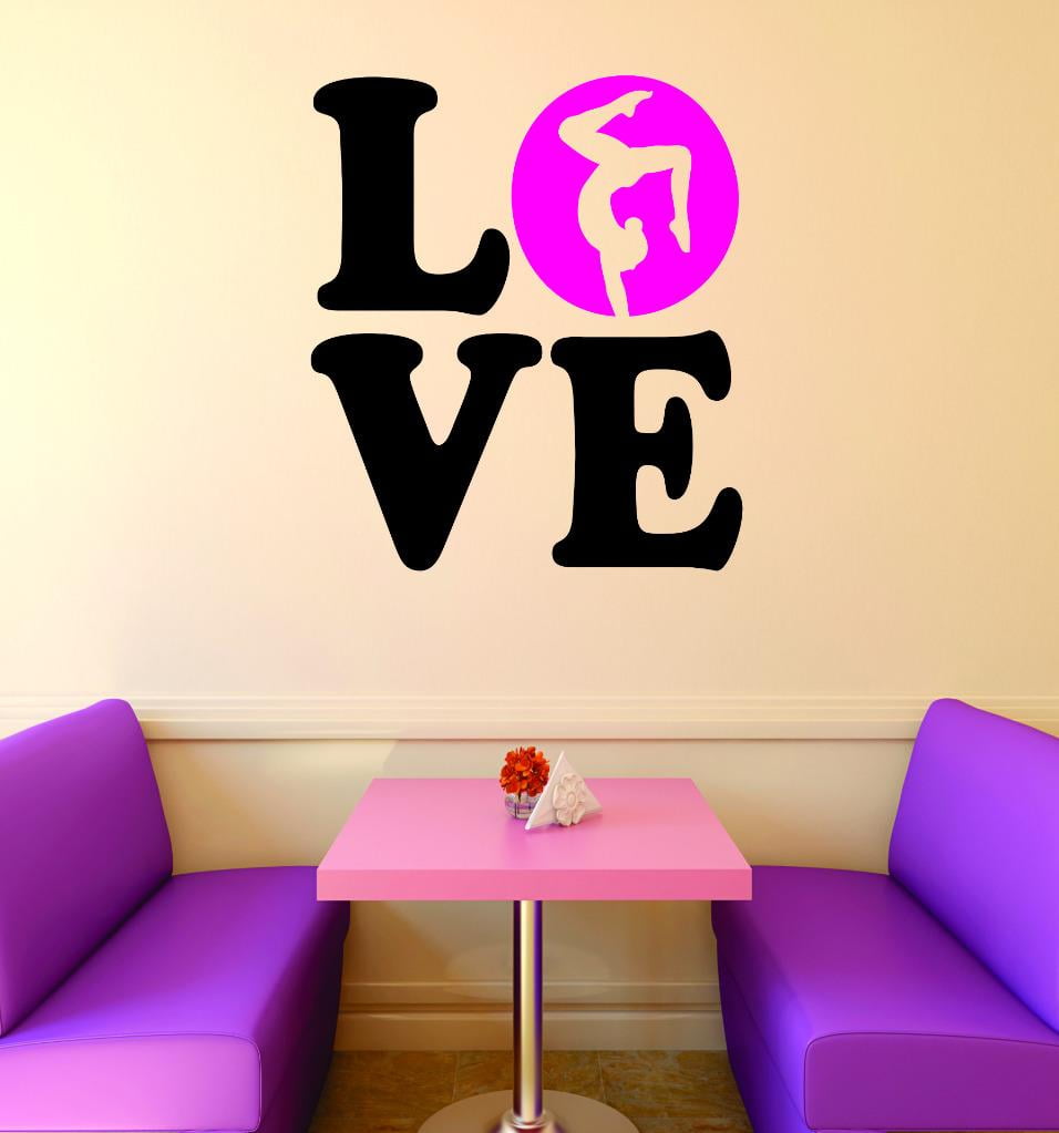 Custom Wall Decal Vinyl Sticker Love Gymnastics Sign Teen Girl Bedroom Decoration Picture Art Home Decor 10x10 Walmart Com