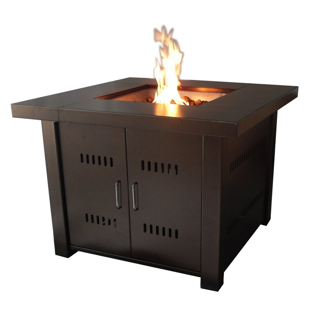 Palm Springs Outdoor/Patio Hammered Bronze Gas Burner Fire Pit