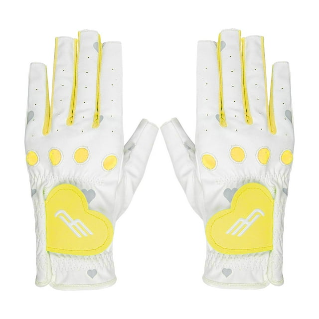 Guantes de golf transpirables Sunnimix para mujer sin dedos amarillo 19