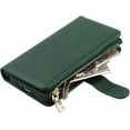 thumbnail image 4 of iPhone 13/14 Phone Case Wallet for Women Men with Card Holder, iPhone 13 Crossbody Case with Strap Shoulder Lanyard, Zipper Pocket PU Leather Cases Purse for iPhone 13,6.1 Inch Dark Green, 4 of 14