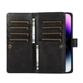 thumbnail image 7 of Compatible with iPhone 16 Pro Max Wallet Case with Credit Card Holder, Flip Folio Book PU Leather Vintage Phone Case Shockproof Multifunctional Cover Women Men for iPhone 16 Pro Max, Black, 7 of 7