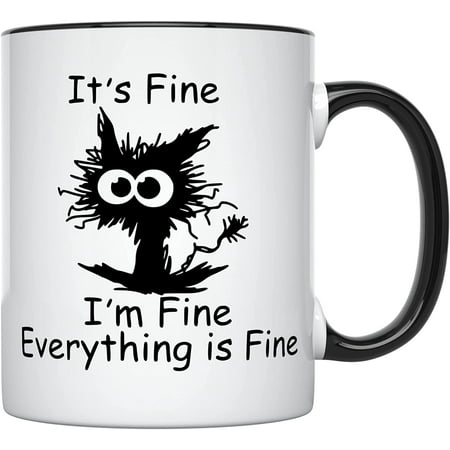 

Its Fine Im Fine Everythings Fine Funny Coffee Mugs – Portable Coffee Mug 11oz Gag Gifts for Him Her Tea Mug Hilarious Coffee Mugs Birthday Gifts for Women