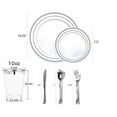 thumbnail image 7 of 350 piece silver dinnerware set ~ 100 silver plastic plates ~ 50 silver plastic silverware ~ 50 silver plastic cups ~ 50 linen like silver paper napkins, 50 guest disposable silver dinnerware set, 7 of 7