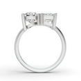 thumbnail image 2 of 4 CTW Round and Emerald Cut Lab-Grown Diamond Two-Stone Ring in 14K White Gold, E-F Color, VS1-VS2 Clarity (Ring Size: 7), 2 of 3