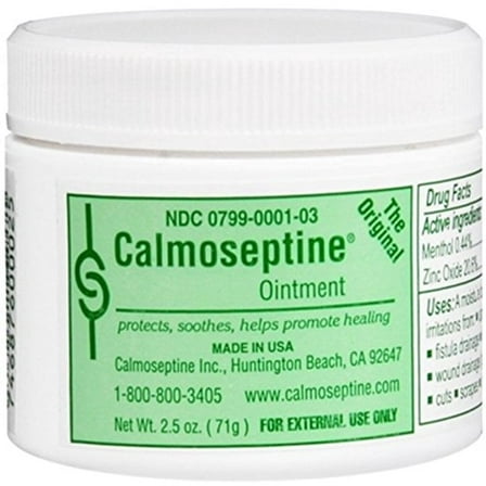 Calmoseptine Ointment Jar, Skin Protectant and Soothing Barrier, 2.5 oz