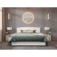thumbnail image 2 of Bonsoir of London Adults King Platform Faux Leather Platform Beds, White, 2 of 8