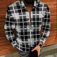 thumbnail image 4 of Sweatshirts for Men Mens Plaid Shirts Long Sleeve Casual Button Down Cotton Shirt with Pocket, 4 of 8