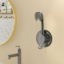 Adhesive Mount Shower Head Holder Adjustable Wall Bracket with Hook for Bathroom Organization No Drilling Installation