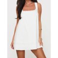 thumbnail image 2 of White Womens Sleeveless Babydoll Mini Dress With Lace Trim Square Neck Loose A-Line Flowy Sundress, 2 of 7
