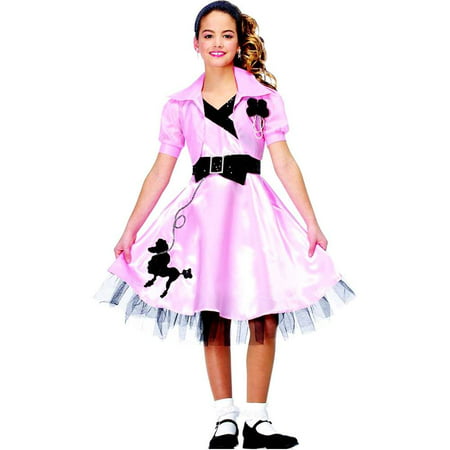 Hop Diva Pink Black 50s Poodle Party Dress Girls Halloween Costume