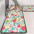 thumbnail image 2 of Kitchen Rugs Sets Of 2,Pioneer Flower Floral Print Pattern Anti Fatigue Kitchen Mat Rugs Non Slip Washable,Decorative Kitchen Floor Mats for Kitchen,Sink,Laundry,17"x47"+17"x47", 2 of 5