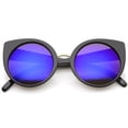 thumbnail image 1 of sunglassLA - Women's Fashion Round Iridescent Mirror Lens Cat Eye Sunglasses - 55mm, 1 of 4