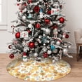 thumbnail image 5 of Sikiie Retro 70s 60s Flower 30-48 inches {designName} Print Christmas Tree Skirt Snowman Xmas Tree Skirt with Edge Christmas Decorations for Holiday Party30", 5 of 7
