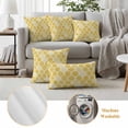 thumbnail image 6 of 2 Pack Outdoor Waterproof Throw Pillow Covers,Yellow Bohemian Geometric Texture Decorative Square Patio Pillowcases for Chair Couch Sofa 16x16in, 6 of 9