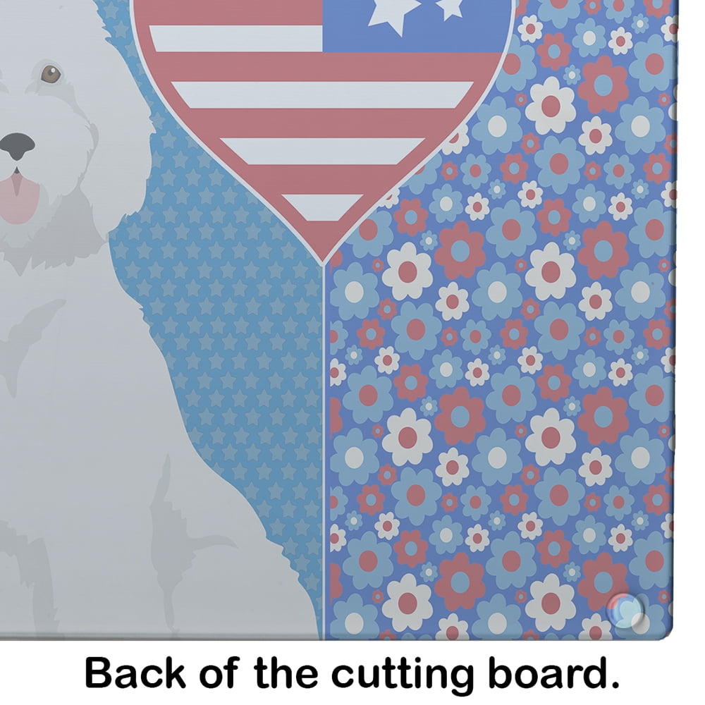 Standard White Poodle Glass Cutting Board Large 12 in x 15 in