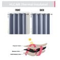 thumbnail image 4 of THD Cambridge Blue Curtains 84 Inch Long - Blackout Curtains 84 Inches Long 2 Panels Set, Thermal Drapes, Blue Curtains for Bedroom, Set of 2 (52 W x 84 L, Dusty Blue), 4 of 9