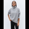 thumbnail image 4 of Suéter de Punto Grueso para Mujer, Jersey de Larga Cálido de Invierno, Top Informal. Gris Talla Única, 4 of 9