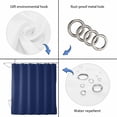 thumbnail image 5 of Navy Blue Pure Color Bathroom Shower Curtains with 12 Hooks Polyester Waterproof Shower Curtain for Stalls and Bathtubs Aesthetics Contemporary Luxury Decorative Bathroom Privacy Curtain 48x72 Inches, 5 of 9