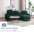 thumbnail image 4 of Onbeam Sectional Sofa with Storage Chaise and Cup Holders, Living Room L-shaped Sofa Couch, Modern Sofa Bed for Home and Office, Green Polyester, 4 of 6