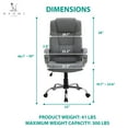 thumbnail image 5 of Halle High Back Executive Office Chair with Armrests Lumbar Support Adjustable Height, Swivel and Lumbar Support, Premium Faux Leather Comfortable Office Chair with Back Support - Gray, 5 of 20