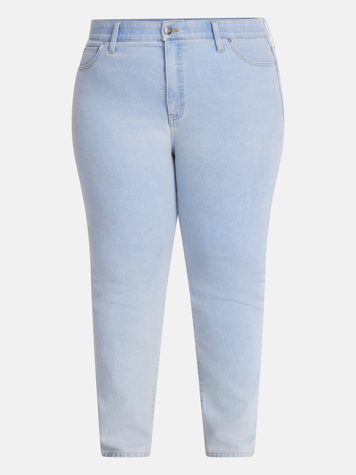 Terra & Sky Women's Plus High Rise Straight Leg Jeans, 29" Inseam, Sizes 16W-26W