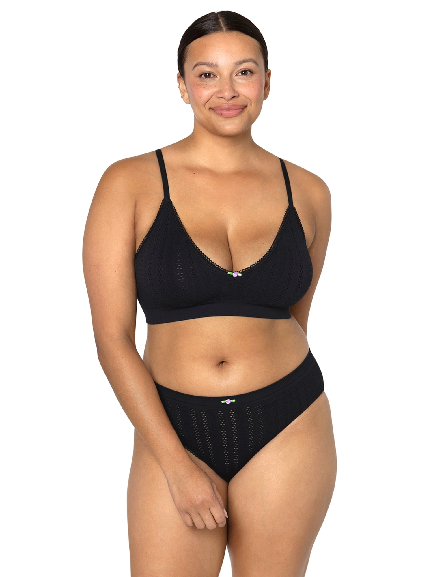 fresh collection by Fruit of the Loom Women's Seamless Pointelle Triangle Bralette