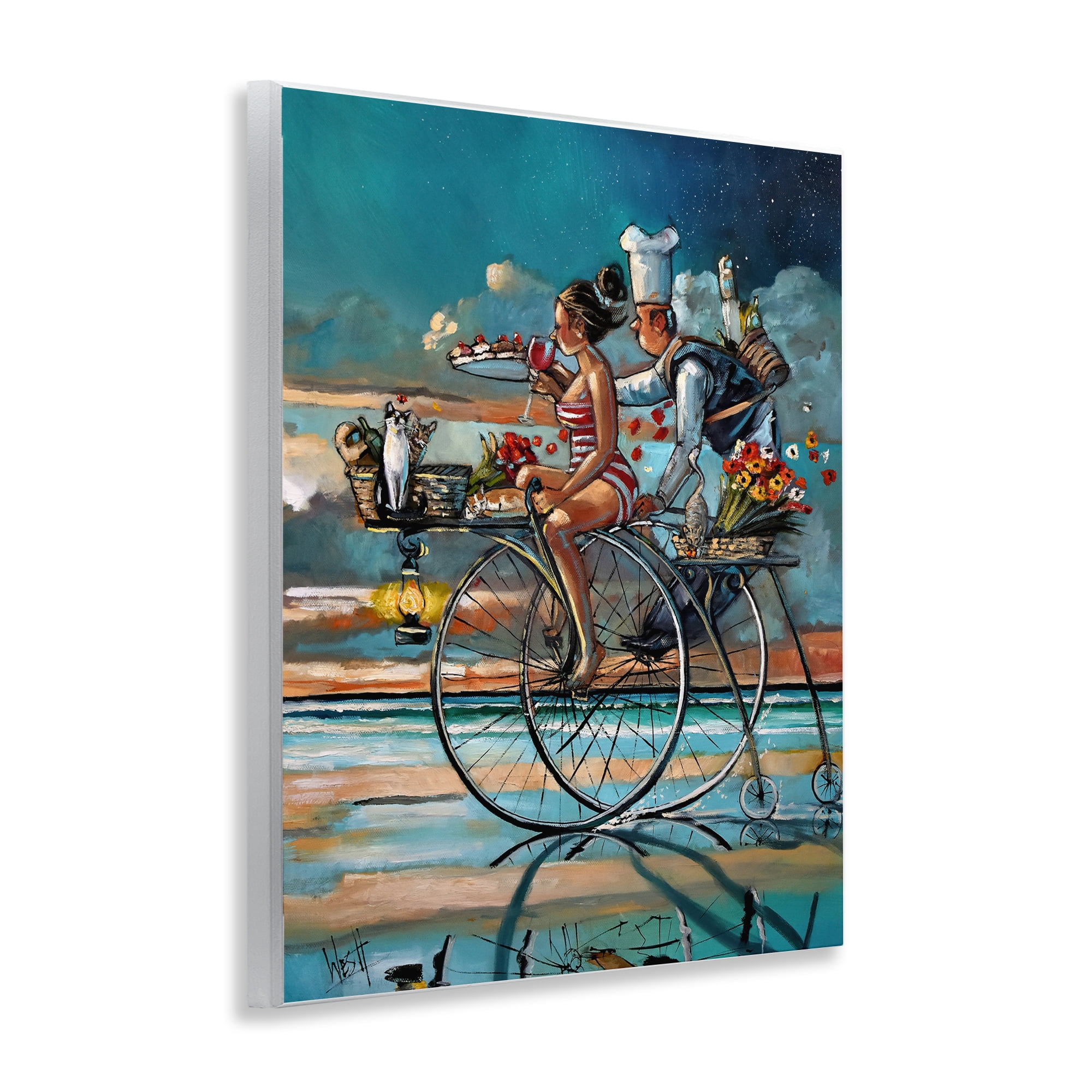 Stupell Industries Zaan's Dream Seaside Bicycle Ride Wall Plaque Art, design by Ronald West