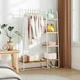 thumbnail image 2 of Giantex Heavy Duty Clothes Rack, Metal Garment Rack, Free Standing Closet Organizer, Hanging Bar, White, 2 of 8