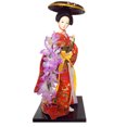 thumbnail image 1 of Figura humana de 12 pulgadas, figura de geisha, muñeca de kimono de seda, adornos de estilo de boda para restaurante, regalos decorativos de escritorio, 1 of 6