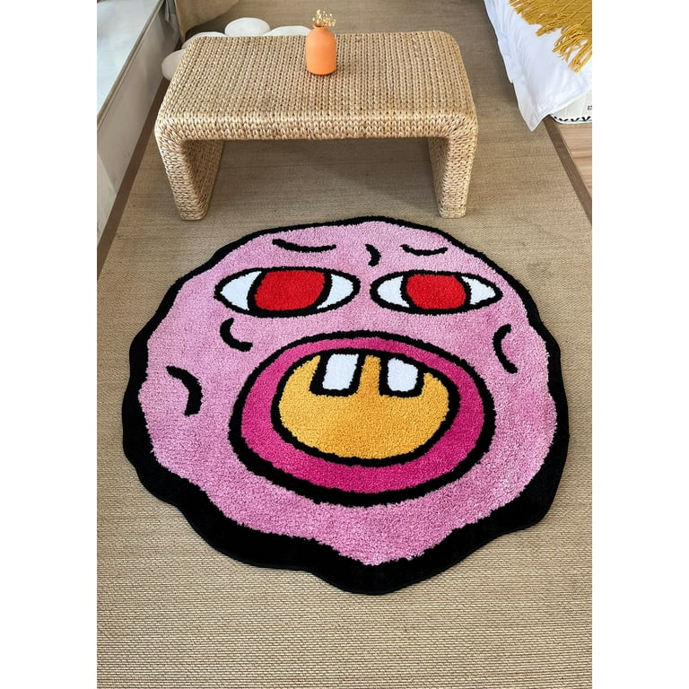 LAKEA Handmade Tufted Carpet Cherry Bomb Rug Pink Room Decor